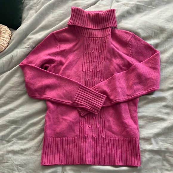 Ann Taylor vintage hot pink knit turtleneck sweater - Picture 1 of 1